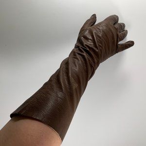 VINTAGE BROWN LEATHER GLOVES SIZE SMALL/MEDIUM